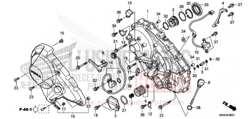 PANNEAU CARTER-MOTEUR D. (NC750XD) NC750XDH de 2017
